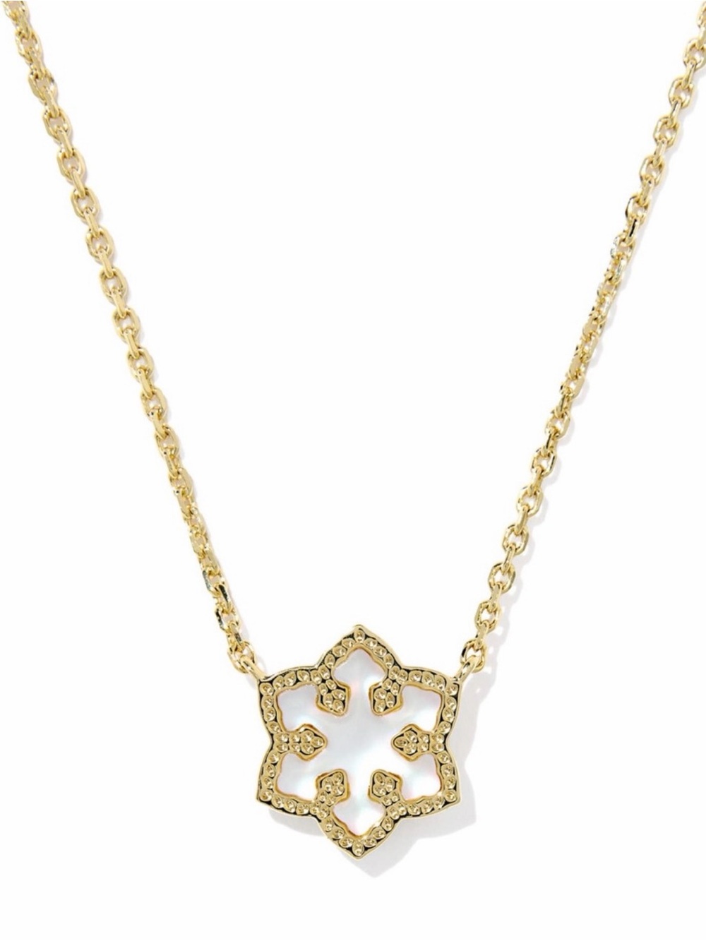 Kendra Scott Snowflake Gold Short Pendant Necklace Holiday Christmas Winter NWT
